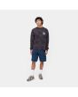 Hombre con Pantalón Vaquero Corto Carhartt WIP Single Knee Short Azul lavado a la piedra frontal