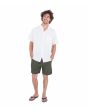 Hombre con camisa de manga corta Hurley One and Only Stretch Blanca Jaspeada ajuste