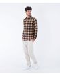 Hombre con Camisa de franela Hurley Portland Heavyweight Marrón ajuste