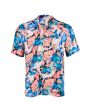 Camisa surfera de manga corta Lightning Bolt Betta Fish floral para hombre