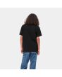 Hombre con camiseta orgánica de manga corta Carhartt WIP American Script Negra posterior