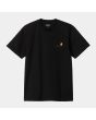 Camiseta orgánica de manga corta Carhartt WIP American Script Negra para hombre