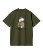 Camiseta orgánica de manga corta Carhartt WIP Inspector Verde Estragón para hombre posterior
