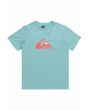 Camiseta de manga corta Quiksilver Comp Logo Youth Azul Turquesa para niños de 8 a 16 años
