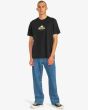 Hombre con Camiseta orgánica de manga corta RVCA Type Set Negra ajuste relajado