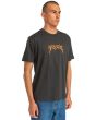 Hombre con camiseta orgánica de manga corta RVCA Unearthed Negra derecha