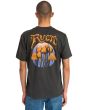 Hombre con camiseta orgánica de manga corta RVCA Unearthed Negra espalda