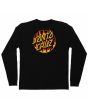 Camiseta de manga larga Santa Cruz Thrasher Flame Dot Negra para hombre posterior