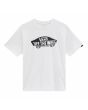 Camiseta de manga corta Vans Style 76 blanca y negra para niños de 8 a 14 años