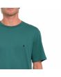 Hombre con camiseta orgánica de manga corta Volcom Stone Blanks Verde Turquesa bordado logo