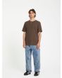 Hombre con camiseta orgánica de manga corta Volcom Stone Blanks Wren corte clásico
