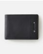Cartera fina de piel con triple hoja Rip CUrl Stacked RFID Slim Negra para hombre