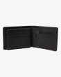 Cartera de cuero sintético con doble hoja Billabong Dimension Negra para hombre abierta