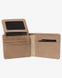Cartera de cuero sintético con doble hoja Billabong Dimension Clay Beige para hombre ventana DNI
