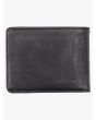 Cartera de cuero sintético con doble hoja Quiksilver Slim Rays negra para hombre posterior