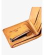 Cartera de cuero sintético con doble hoja Quiksilver Slim Rays marrón para hombre bolsillo monedero