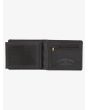 Cartera de cuero sintético con triple hoja Quiksilver Stitchy Marrón Chocolate para hombre solapa DNI y monedero