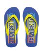 Chanclas de playa Molokai Wordmark Youth azules y amarillas para niño superior