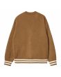 Chaqueta de punto estilo universitario Carhartt WIP Brown Ducks Cardigan Hamilton Brown-Wax para hombre posterior