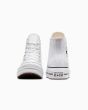 Zapatillas Converse con plataforma Chuck Taylor All Star Lift High Top color blanco y negro para mujer puntera y talón