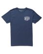 Camiseta de Manga Corta Deus Ex Machina Biarritz Address azul marino para Hombre frontal