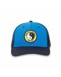 Gorra Trucker T&C Surf Designs Yin Yang Azul con logo amarillo Unisex