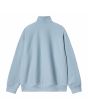 Sudadera con cremallera parcial Carhartt WIP American Script Frosted Blue para hombre posterior