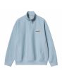 Sudadera con cremallera parcial Carhartt WIP American Script Frosted Blue para hombre