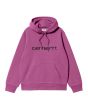 Sudadera con capucha Carhartt Hooded Sweatshirt Magenta con logo negro para hombre