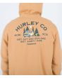 Hombre con sudadera de capucha polar Hurley Campin Marrón estampado espalda