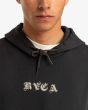 Hombre con Sudadera de capucha RVCA Benjamin Jeanjean Bouquet Negra logo