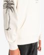Hombre con sudadera de capucha RVCA Tiger Style Blanca estampado manga derecha