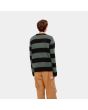 Hombre con Jersey de punto Carhartt WIP Jagger Sweater verde a rayas posterior