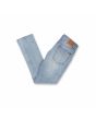 Pantalón vaquero Volcom Vorta Denim Slim azul jaspeado Wrecked Indigo para hombre doblado