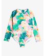 Bañador entero de manga larga Roxy Paradisiac Island Kids Verde Menta Tropical para niñas de 2 a 7 años