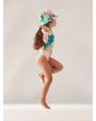 Niña con licra de manga larga Roxy Paradisiac Island Kids Verde Menta Tropical lateral