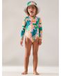 Niña con licra de manga larga Roxy Paradisiac Island Kids Verde Menta Tropical 
