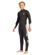 Niño con traje de neopreno con cremallera en la espalda Billabong Absolute 4/3mm negro izquierda 