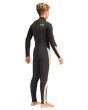 Niño con traje de neopreno con cremallera en la espalda Billabong Absolute 4/3mm negro posterior derecha