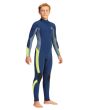 Niño con traje de neopreno con cremallera en la espalda Billabong Absolute 4/3mm azul marino derecha
