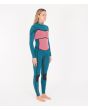 Mujer con traje de surf con cremallera en el pecho Hurley Advantage Plus 4/3mm negro y amarillo interior derecha