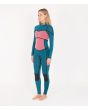 Mujer con traje de surf con cremallera en el pecho Hurley Advantage Plus 4/3mm negro y amarillo interior izquierda