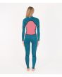 Mujer con traje de surf con cremallera en el pecho Hurley Advantage Plus 4/3mm negro y amarillo interior posterior