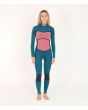 Mujer con traje de surf con cremallera en el pecho Hurley Advantage Plus 4/3mm negro y amarillo interior