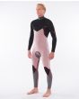 Hombre con traje de neopreno con cremalllera en el pecho Rip Curl Dawn Patrol 5/3mm Steamer negro interior lateral 