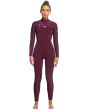 Neopreno con Cremallera en el Pecho Roxy 4/3mm Performance granate para mujer
