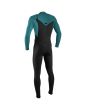 Neopreno con cremallera en el pecho O'Neill Hyperfreak 4/3 Plus negro y turquesa para hombre posterior