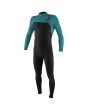 Neopreno con cremallera en el pecho O'Neill Hyperfreak 4/3 Plus negro y turquesa para hombre 
