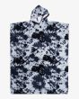 Poncho para surf Billabong Hooded Towel negro con estampado Tie Dye para hombre