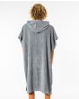 Hombre con poncho cambiador Rip Curl Icons Hooded Towel gris posterior